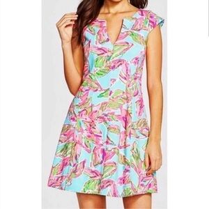 Lilly Pulitzer In the Vias mini Briella aqua pink mini‎ dress Sz XXS